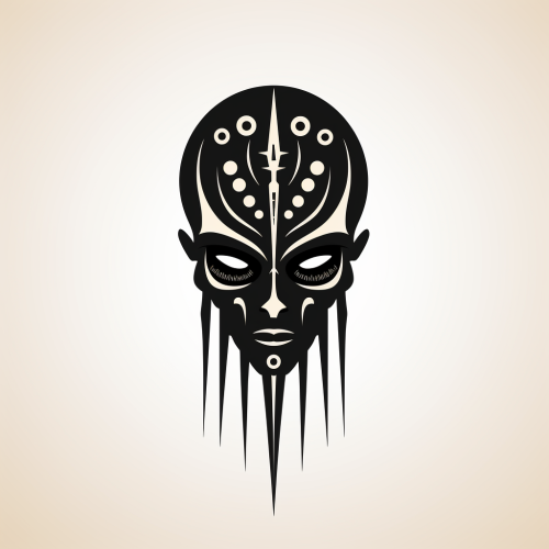 Bold Alien Tribal Logo Tattoo