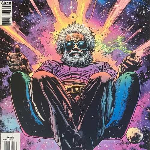 Grey man in comic space