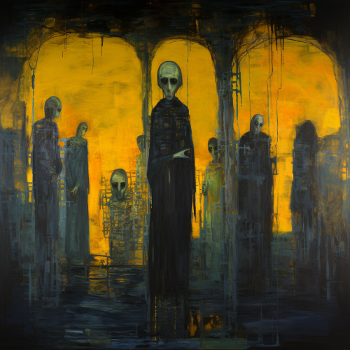 Allegorical Mister Darkness Painting by Gustav Klimt