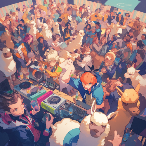 Alpaca DJ Crowd Pokemon Party