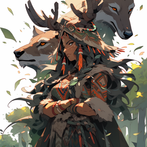 Mysterious and Wild Amazonian Druid