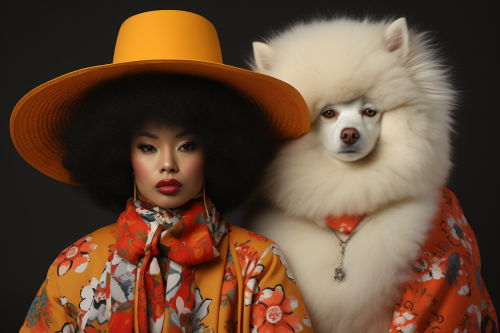 American Akita in Afro Pop style