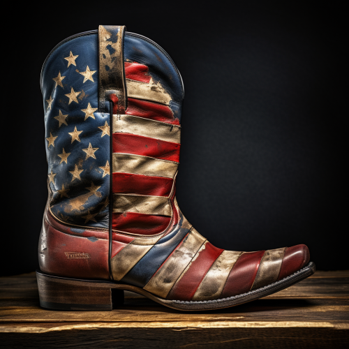 Vintage American Flag on Cowboy Boot