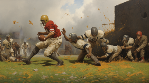 American football game action shot American football game action shot