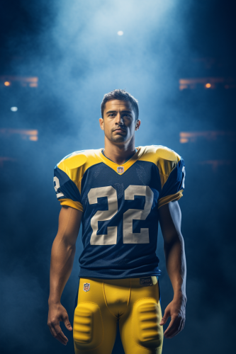 American football player in NFL stadium