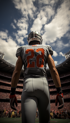 Rear View of Football Player