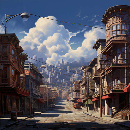 Game Concept Art of American Town Streets