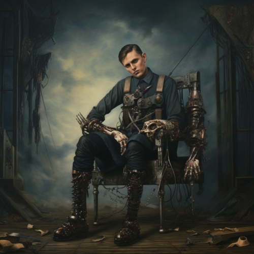 Amputation patient during rehabilitation session Amputation patient during rehabilitation session