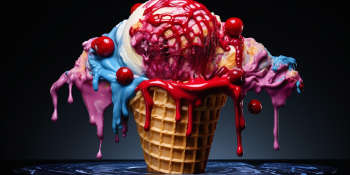 Anatomical Heart Melting on Ice Cream Cone