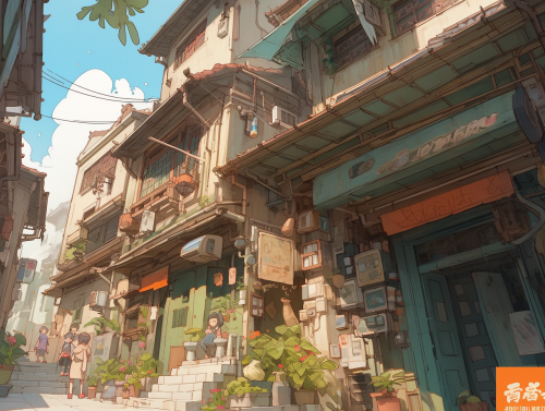 Ancient Chinese Street with Dilapidated Houses