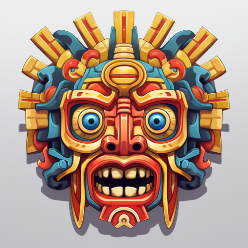 Ancient Mayan Ceremonial Mask Icon