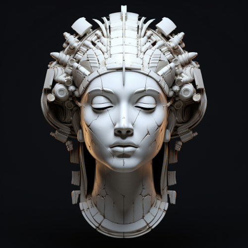 White plaster sculpture of Phoenician goddess