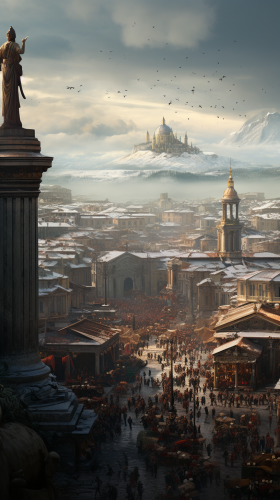 Ancient Rome cityscape in cinematic view Ancient Rome cityscape in cinematic view