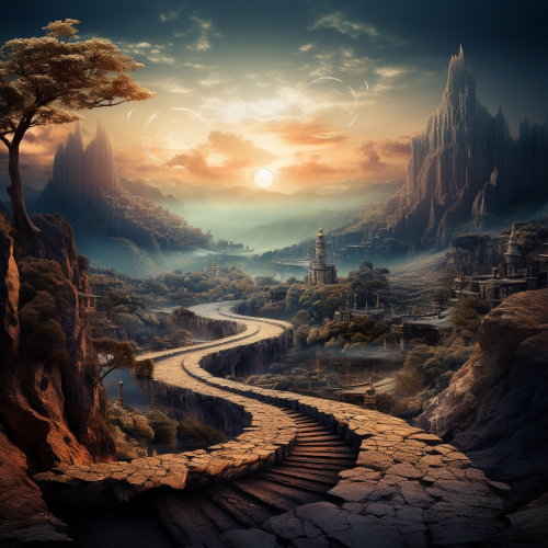 Anceint path leading through changing landscapes