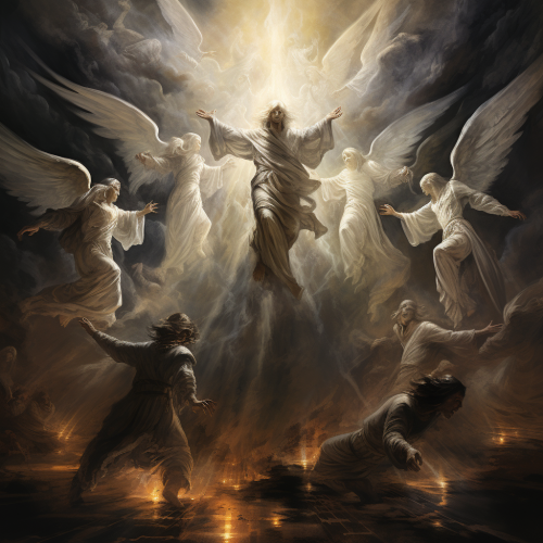 Heavenly angels as described by Ezekiel Heavenly angels as described by Ezekiel