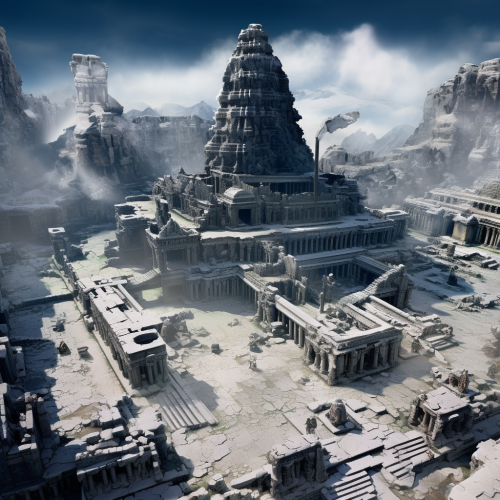 Angkor Wat temple complex in Yosemite glacier viewpoint