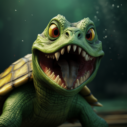 Angry green turtle avatar
