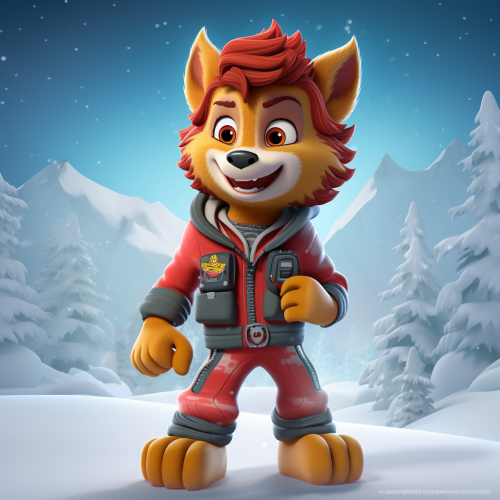 Powerful werewolf character in the snow