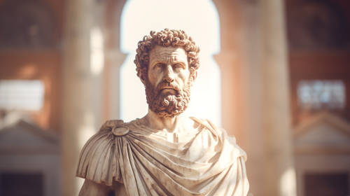 Statue of Marcus Aurelius looking angry  ?