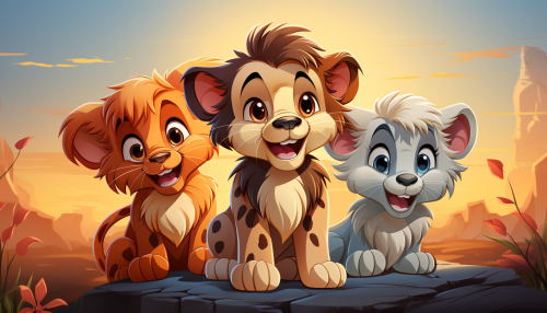 Cute animal cartoon illustration