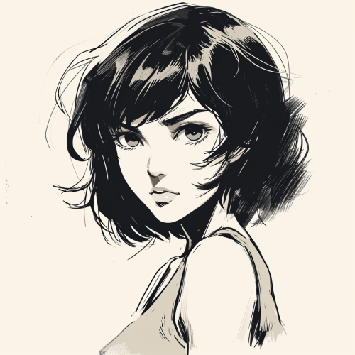 Exaggerated Japanese Style Anime Character in T-Pose