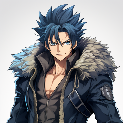 Anime man with spiky hair