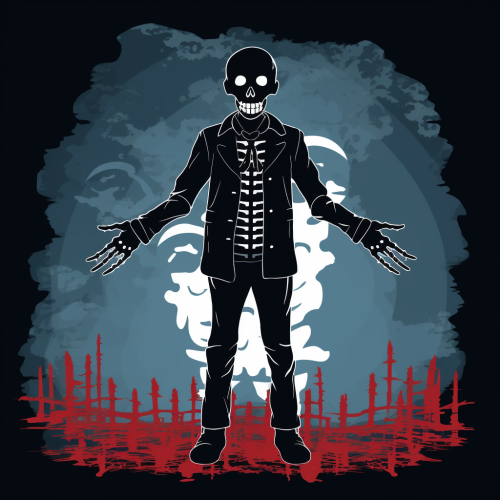 Anime Skeleton Silhouette in Dark Design