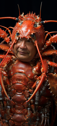 Crustacean man contest participants showcasing their skills Crustacean man contest participants showcasing their skills
