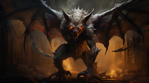 Female Chupacabra with Back Quills and Bat Wings Female Chupacabra with Back Quills and Bat Wings
