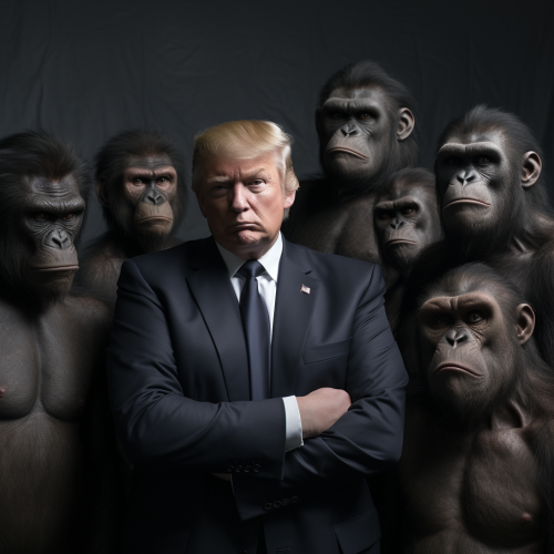 Apes with Serious Donald Trump Expression
