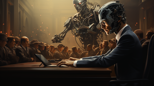 AI robot at an apology press conference