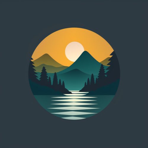 App logo with serene nature backdrop