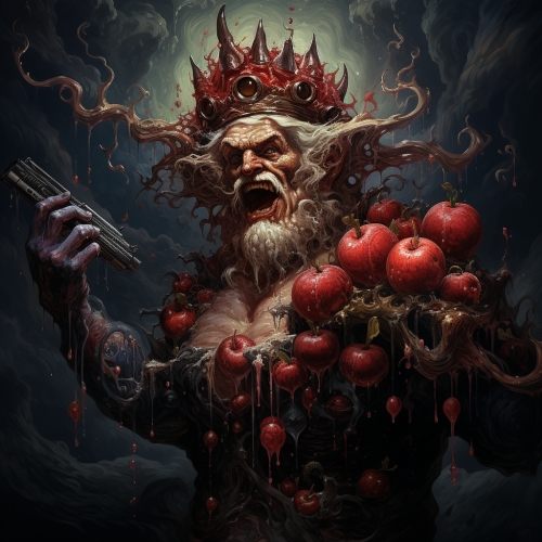 Apple Cave Demon with Shotgun and Crown