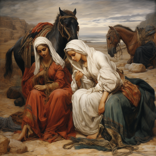 Arabian Caravan of Tired Women Barefoot painting by Anselm Feuerbach
