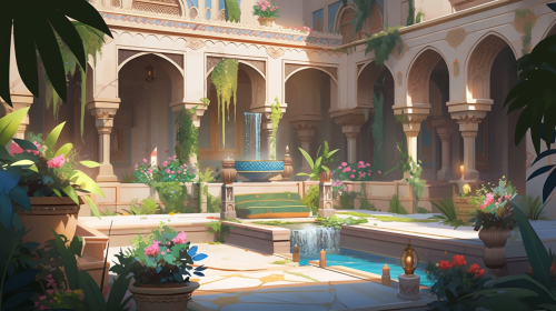 Beautiful Arabian Garden Landscape