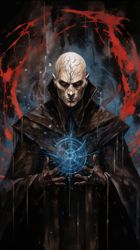 Tattooed Archmage with Red Sparks