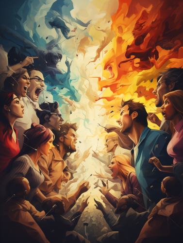 people arguing and proving their point