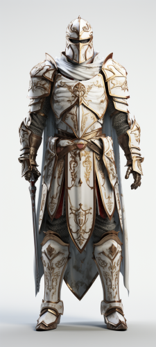 Brave Crusader Knight Engaged in Epic Battle