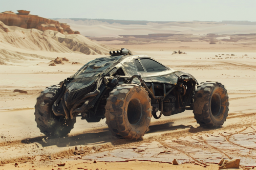 armored vehicle in desert driving