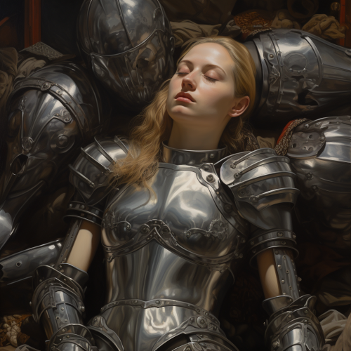 Armor-clad person lost in dream