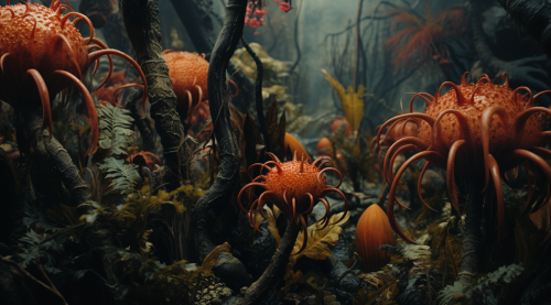 Close up of array of plants