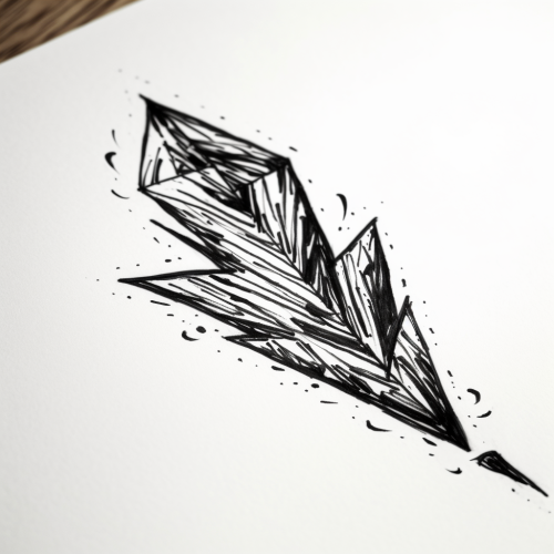 Arrow drawn with permanent marker on paper