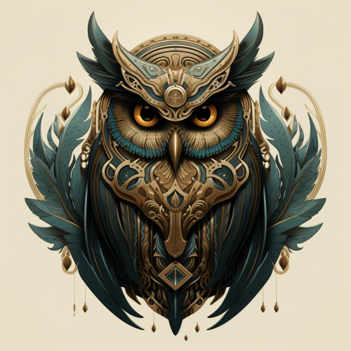 Stylish owlbear in art deco design