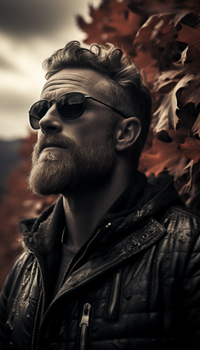 Beautiful black and white photograph of Asheville in autumn