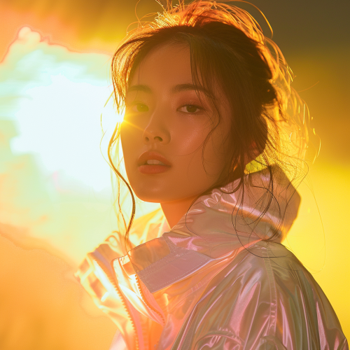 Asian female in white jacket Asian female in white jacket