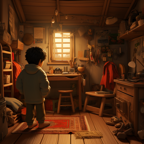 10-year-old Asiatic boy hiding secret