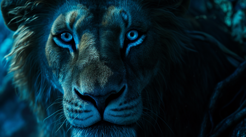 Aslan with Intense Kind Blue Eyes