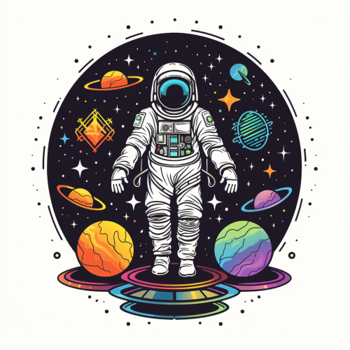 Vector logo of an astronaut doctor