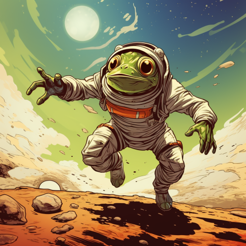 Astronaut Frog in Comic Style