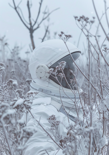 Astronaut in Winter Snow Portrait Astronaut in Winter Snow Portrait